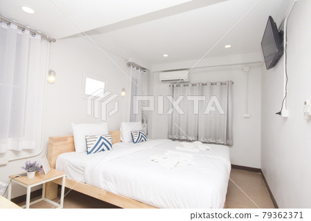Clean white bedroom, nice view, guesthouse , Accommodation, pillows and blankets Clean white bedroom, nice view, guesthouse , Accommodation, pillows and blankets 79362371