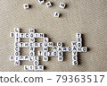 set of popular crypto coins words forming thematical crossword made of white cubes with black capital letters 79363517