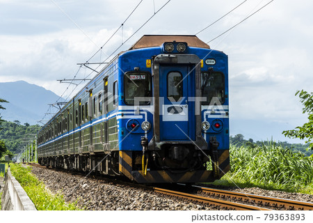 Fast local train through the beautiful countryside of Hualien, Taiwan Fast local train through the beautiful countryside of Hualien, Taiwan 79363893