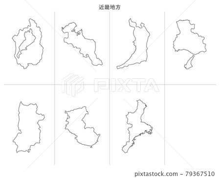 Blank map-Japan-Kinki region prefecture set Blank map-Japan-Kinki region prefecture set 79367510