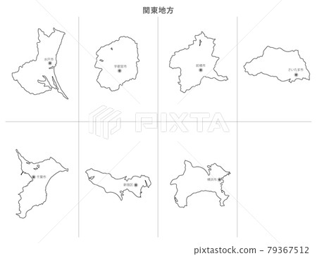 空白地圖-日本-關東地區縣集-進入縣城 79367512