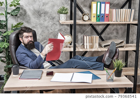 Financial report. Owner of small business. Man bearded Financial report. Owner of small business. Man bearded 79368541