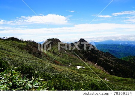 View of Kengamine from the top of Mt. Hotaka, Joshu 79369134
