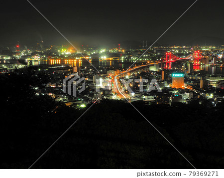 Night view of Kitakyushu seen from Takatoyama Observatory Sutara, Wakamatsu-ku, Kitakyushu City, Fukuoka Prefecture Night view of Kitakyushu seen from Takatoyama Observatory Sutara, Wakamatsu-ku, Kitakyushu City, Fukuoka Prefecture 79369271