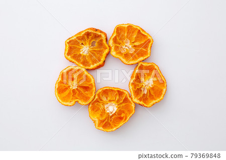 Dried orange cut bird's-eye view 79369848