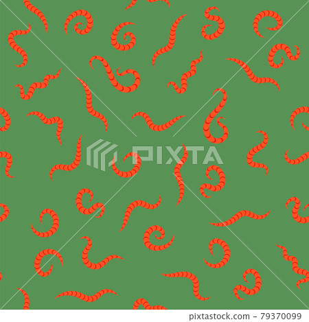 Animal Earth Red Worms for Fishing Seamless Pattern on Green Background Animal Earth Red Worms for Fishing Seamless Pattern on Green Background 79370099