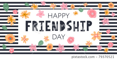 Happy Friendship Day greeting card. For poster, flyer, banner for website template, cards, posters, logo. Vector illustration. Happy Friendship Day greeting card. For poster, flyer, banner for website template, cards, posters, logo. Vector illustration. 79370521