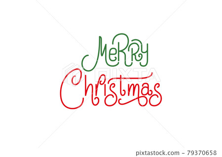 Merry Christmas vector text lettering. Holiday Xmas typography design Merry Christmas vector text lettering. Holiday Xmas typography design 79370658