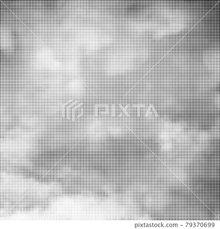 Halftone Pattern. Set of Dots. Dotted Texture on White Background. Overlay Grunge Template. Distress Linear Design. 79370699