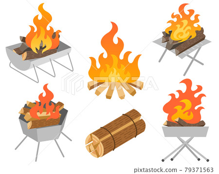 Illustration set of bonfire and bonfire 79371563