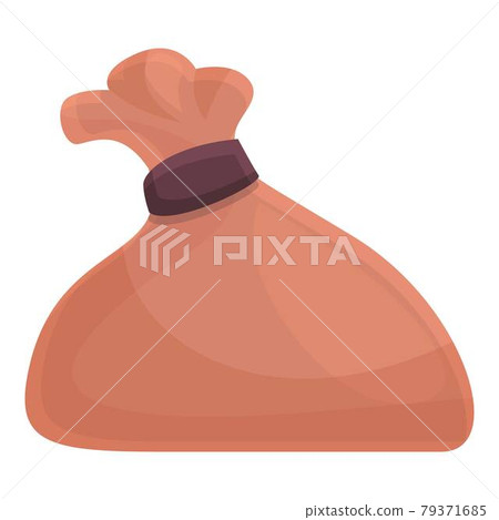 Textile sack icon cartoon vector. Rice grain bag Textile sack icon cartoon vector. Rice grain bag 79371685