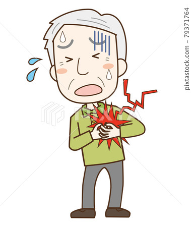 Elderly man with chest pain Elderly man with chest pain 79371764