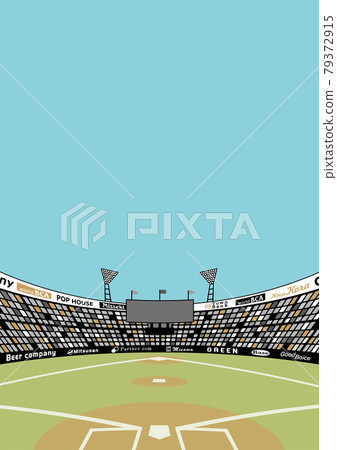Baseball field ground illustration 79372915