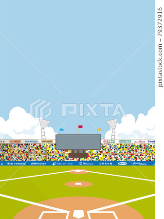 Baseball field ground illustration 79372916