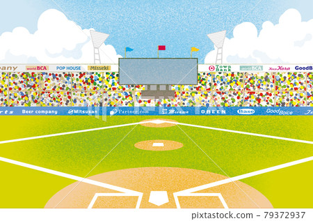 Baseball field ground illustration Baseball field ground illustration 79372937