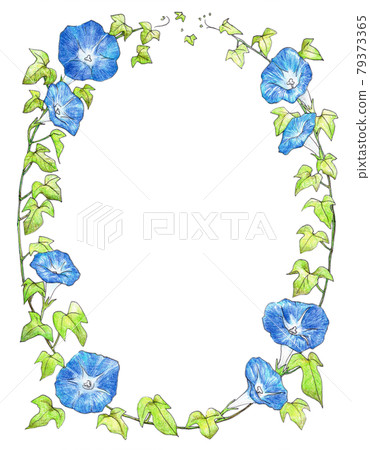 Morning glory oval decorative frame 79373365