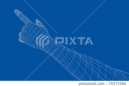 Human hand point with finger. Vector 79373366