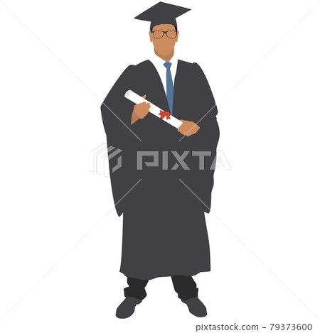 Graduate student university with diploma vector isolated on white Graduate student university with diploma vector isolated on white 79373600