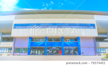 Athletic stadium animation style processing Athletic stadium animation style processing 79374401