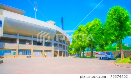 Athletic stadium animation style processing Athletic stadium animation style processing 79374402