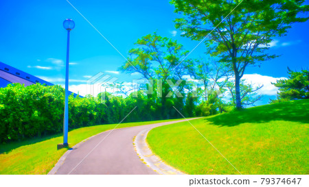 Sidewalk around the stadium Animation style processing 79374647