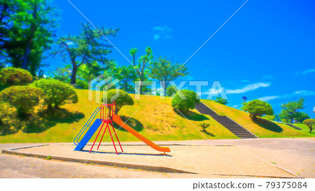 Park around the stadium Anime style processing Park around the stadium Anime style processing 79375084