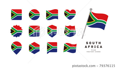 South African flag icon set vector illustration of various shapes 79376115
