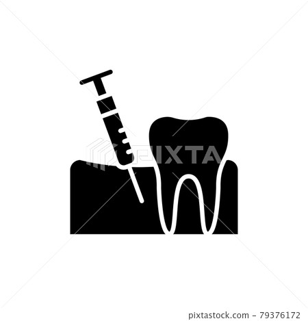 Teeth analgesia line icon. Isolated vector element. 79376172