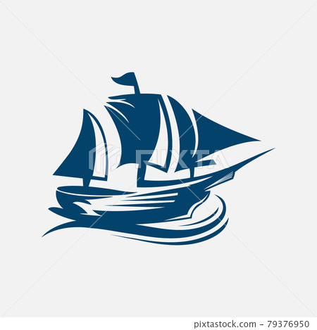 Sailing ship or frigate warship vector isolated icons set. Navy or maritime transport symbol Sailing ship or frigate warship vector isolated icons set. Navy or maritime transport symbol 79376950