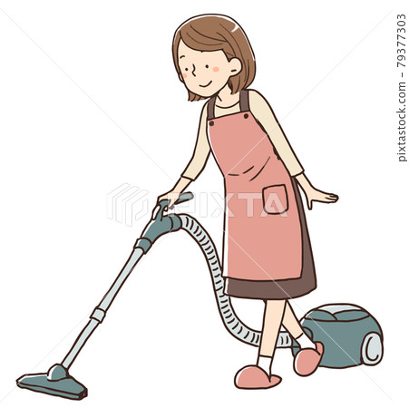 Vacuuming mother 79377303