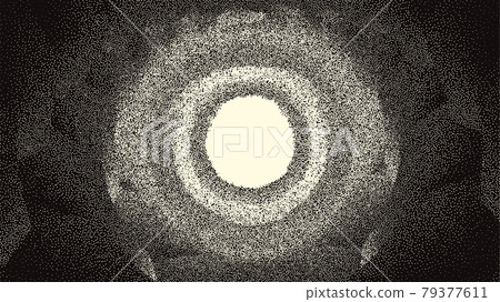 Retro styled docking corridor on space station or light at the end of tunnel concept for sci-fi poster or flyer. Gate or cave with dotwork style. Retro styled docking corridor on space station or light at the end of tunnel concept for sci-fi poster or flyer. Gate or cave with dotwork style. 79377611