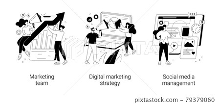 Digital marketing strategy abstract concept vector illustrations. 79379060