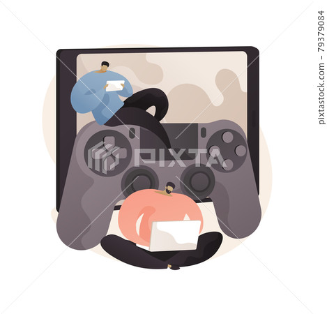Gaming disorder abstract concept vector illustration. Gaming disorder abstract concept vector illustration. 79379084