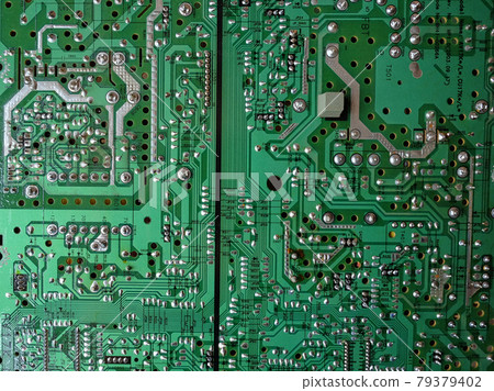 Green computer circuit board as a background. Chip. Green computer circuit board as a background. Chip. 79379402
