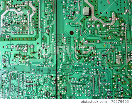 Green computer circuit board as a background. Chip. Green computer circuit board as a background. Chip. 79379403
