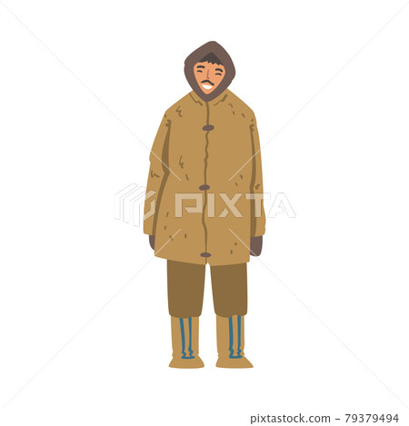 Eskimo Man Character, North Man Wearing Authentic Traditional Outfit Cartoon Vector Illustration Eskimo Man Character, North Man Wearing Authentic Traditional Outfit Cartoon Vector Illustration 79379494