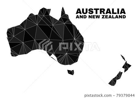 Vector Lowpoly Australia and New Zealand Map 79379844