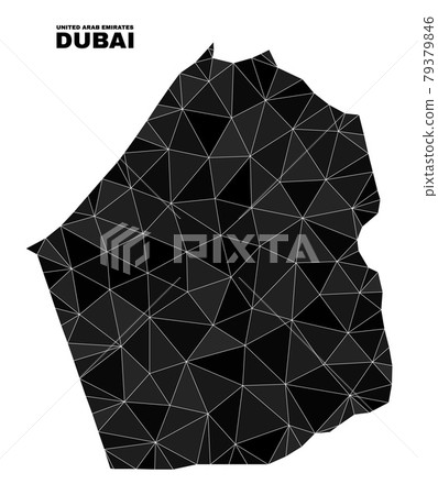 Vector Lowpoly Dubai Emirate Map 79379846
