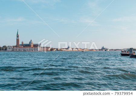 Venice lagoon on a sunny day, Italy. Travel Background 79379954