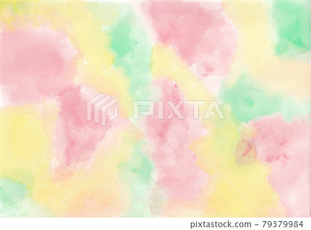 Material texture Watercolor bleeding Yellow x Pink x Green 79379984