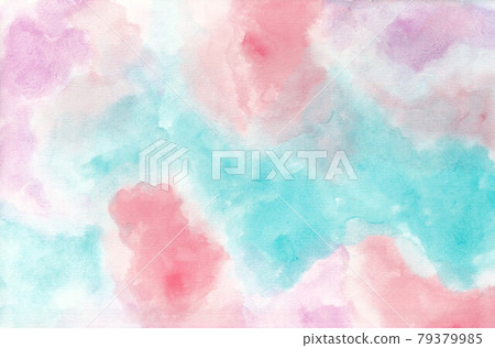 Material texture Watercolor bleeding Light blue x red x pink 79379985