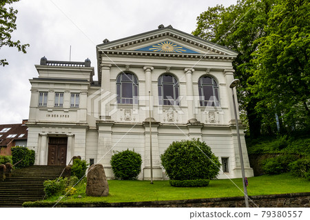 Front exterior of Freemason's Hall in Flensburg Schleswig Holstein Germany Front exterior of Freemason's Hall in Flensburg Schleswig Holstein Germany 79380557