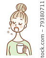 A young girl to gargle 79380711