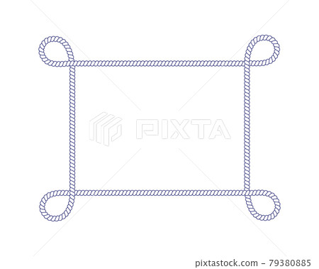 Rope frame with loops. Rectangle shape in retro yacht style. Nautical design element for print and decoration. Simple vector illustration Rope frame with loops. Rectangle shape in retro yacht style. Nautical design element for print and decoration. Simple vector illustration 79380885
