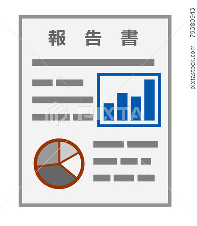 Illustration of a report analyzing with graphs etc. 79380943