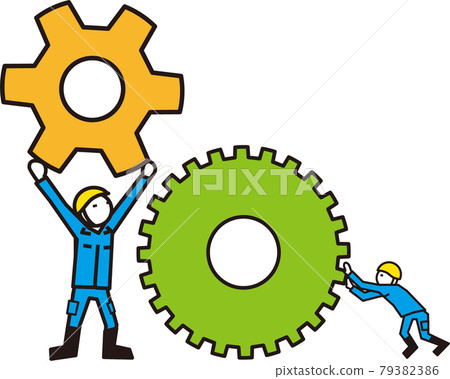 Workers and gears 79382386
