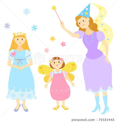 Women and children enjoying fantasy costumes 79383448