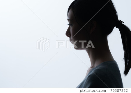 Female 20s silhouette profile 79387232