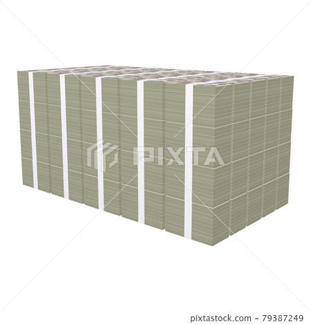 Economic illustration material Money, a bundle of flatly stacked bills, a real-style 10,000-yen bill, 1 billion yen (2_4) Economic illustration material Money, a bundle of flatly stacked bills, a real-style 10,000-yen bill, 1 billion yen (2_4) 79387249