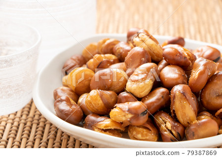 Ikari beans. An image of a snack of sake. Ikari beans. An image of a snack of sake. 79387869